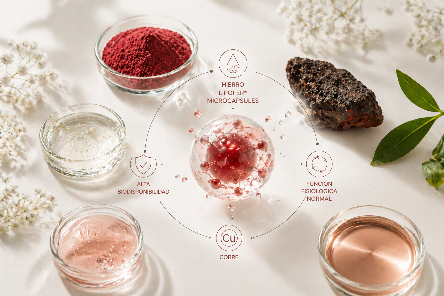 Descubre por qué la forma del hierro importa en la suplementación. ESSENTIALS FERRUM aporta hierro Lipofer® microcapsules, cobre y formato masticable.